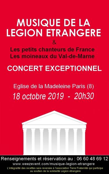 Concert de la Légion étrangère à l'Eglise de la Madeleine (Paris 8) 
